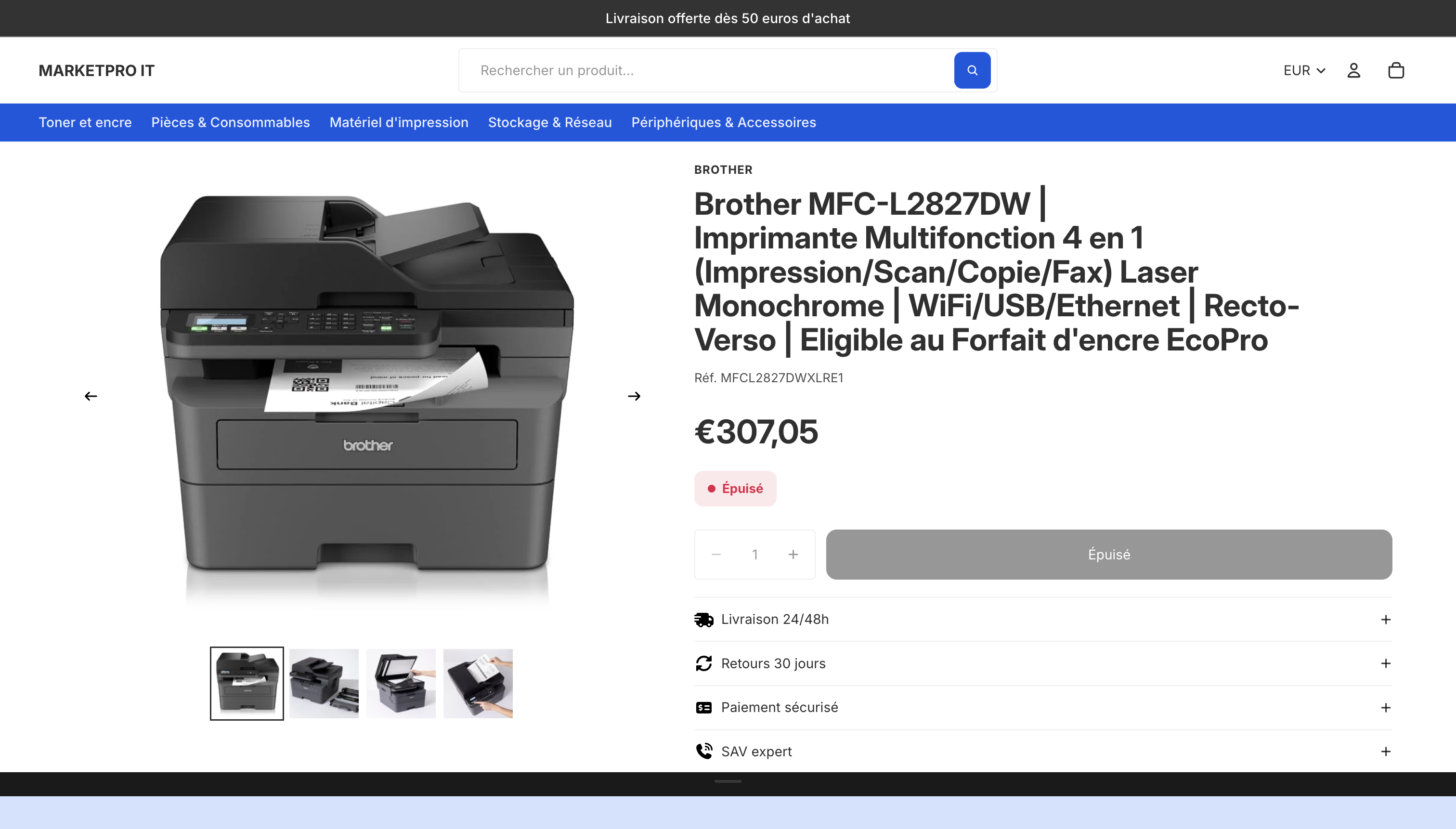 Thème Shopify sur mesure et suivi continu pour MarketproIT